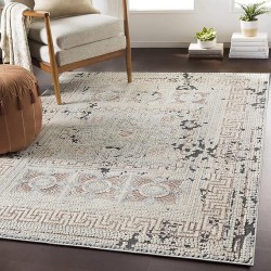 Mark&Day Area Rugs, 9x12 Herblay Global Camel/Beige Area Rug, Beige Rose Grey Carpet for Living Room, Bedroom or Kitchen (8'11" x 12'4")