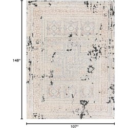 Mark&Day Area Rugs, 9x12 Herblay Global Camel/Beige Area Rug, Beige Rose Grey Carpet for Living Room, Bedroom or Kitchen (8'11" x 12'4")