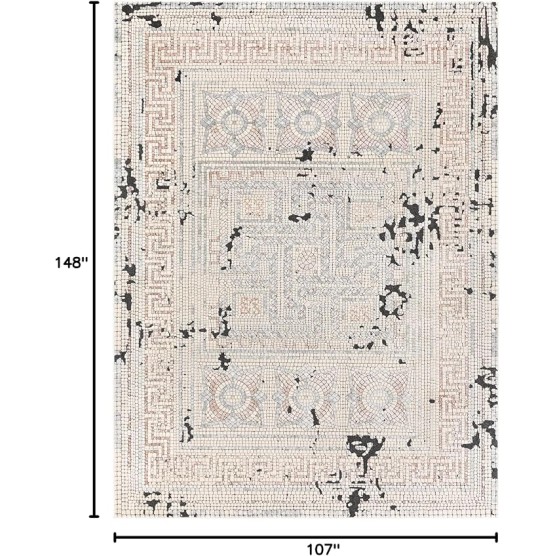 Mark&Day Area Rugs, 9x12 Herblay Global Camel/Beige Area Rug, Beige Rose Grey Carpet for Living Room, Bedroom or Kitchen (8'11" x 12'4")
