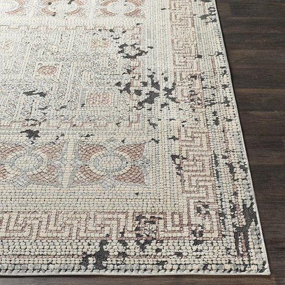 Mark&Day Area Rugs, 9x12 Herblay Global Camel/Beige Area Rug, Beige Rose Grey Carpet for Living Room, Bedroom or Kitchen (8'11" x 12'4")