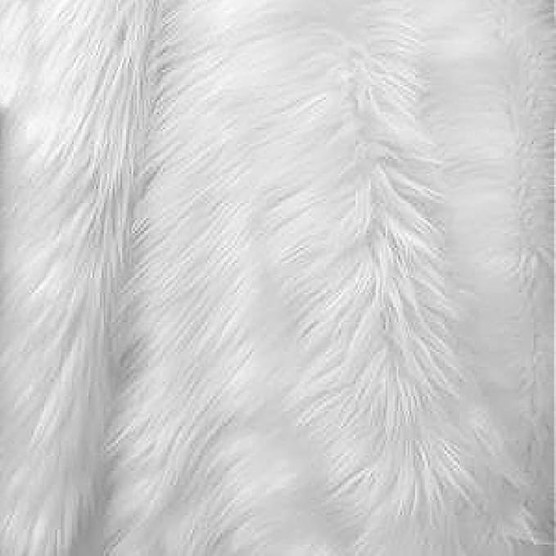 Plush Shag Area Rug - White Faux Fur Sheepskin Rug - Luxury Soft Faux Fur Carpet - Sculpted Edge Rectangle Accent Art Rug (60"x84"White)