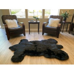 Faux Sheepskin Super Soft Hypoallergenic Silky Shag Bear Rug for Living Room, Kids Room, Sofa (5'x7', Black)