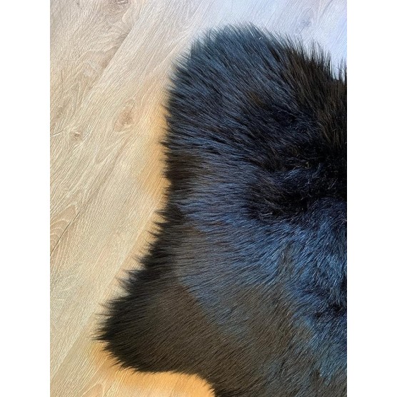 Faux Sheepskin Super Soft Hypoallergenic Silky Shag Bear Rug for Living Room, Kids Room, Sofa (5'x7', Black)
