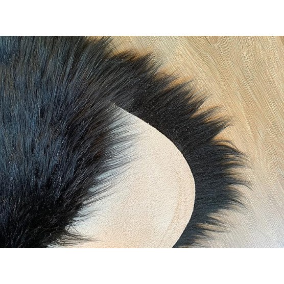 Faux Sheepskin Super Soft Hypoallergenic Silky Shag Bear Rug for Living Room, Kids Room, Sofa (5'x7', Black)