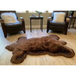 Faux Sheepskin Super Soft Hypoallergenic Silky Shag Bear Rug for Living Room, Kids Room, Sofa (5'x7', Brown)