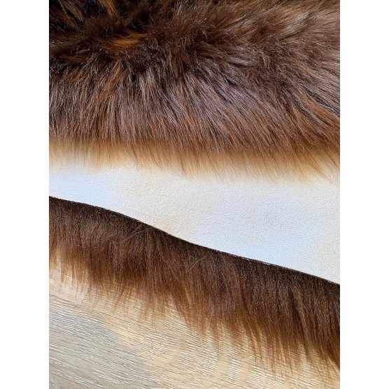 Faux Sheepskin Super Soft Hypoallergenic Silky Shag Bear Rug for Living Room, Kids Room, Sofa (5'x7', Brown)