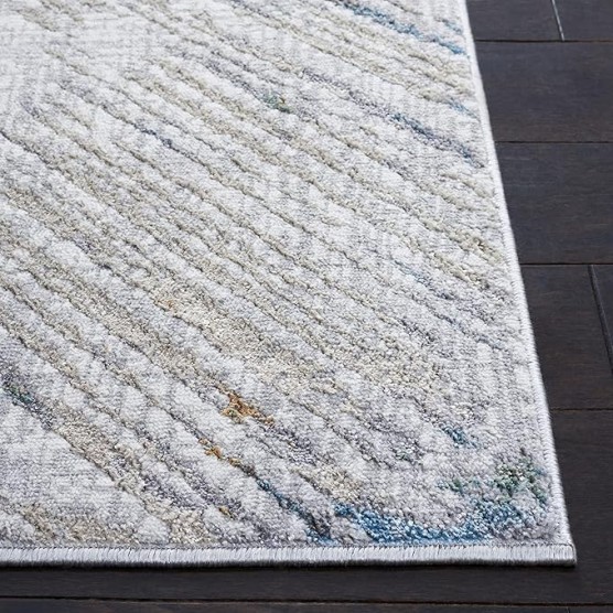 Bel Air Collection Area Rug - 9' x 12', Grey & Blue, Chic Abstract Design, Non-Shedding & Easy Care, Ideal for High Traffic Areas in Living Room, Bedroom (BLA224F)
