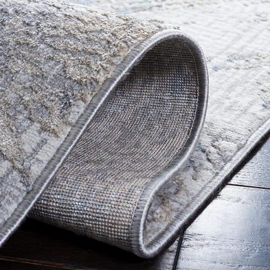 Bel Air Collection Area Rug - 9' x 12', Grey & Blue, Chic Abstract Design, Non-Shedding & Easy Care, Ideal for High Traffic Areas in Living Room, Bedroom (BLA224F)