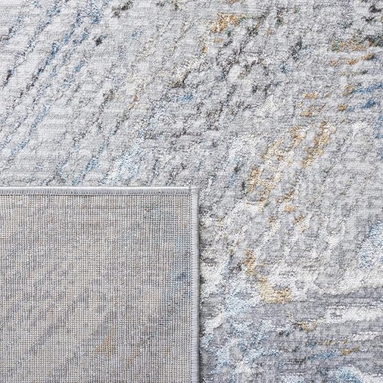 Bel Air Collection Area Rug - 9' x 12', Grey & Blue, Chic Abstract Design, Non-Shedding & Easy Care, Ideal for High Traffic Areas in Living Room, Bedroom (BLA224F)