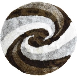 Hand Tufted SHAG Polyester ECO-Friendly Area Rugs - 10'x10', Round, Multicolor, Contemporary Modern Design, High Pile Thick Handmade Anti Skid Rugs for Living Room K00014