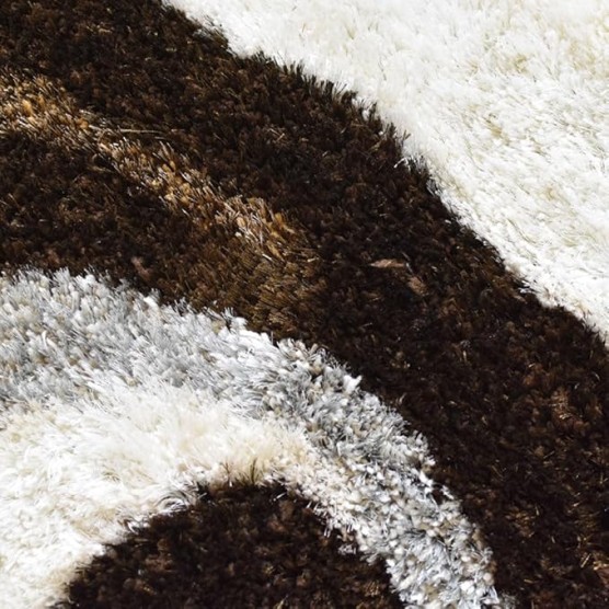 Hand Tufted SHAG Polyester ECO-Friendly Area Rugs - 10'x10', Round, Multicolor, Contemporary Modern Design, High Pile Thick Handmade Anti Skid Rugs for Living Room K00014