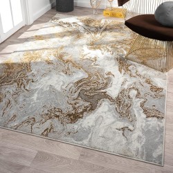 Marble Swirl Abstract Area Rug, Gray 9x12