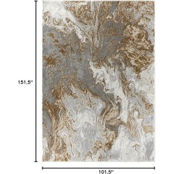 Marble Swirl Abstract Area Rug, Gray 9x12
