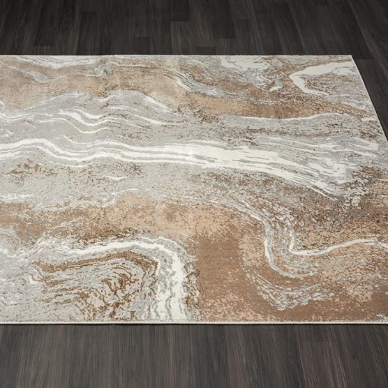Marble Swirl Abstract Area Rug, Gray 9x12