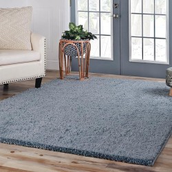Indoor Large Shag Area Rug with Cotton Backing, Ultra Plush and Soft, Fuzzy Rugs for Living Room, Bedroom, Office, Playroom, Kids, Home Floor Decor, Berlin Collection, 8' X 10', Blue