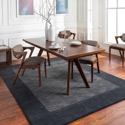 Mark&Day Wool Rugs, 6x6 Reims Modern Charcoal Square Area Rug, Grey Carpet for Living Room, Bedroom or Kitchen (6' Square)