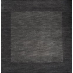 Mark&Day Wool Rugs, 6x6 Reims Modern Charcoal Square Area Rug, Grey Carpet for Living Room, Bedroom or Kitchen (6' Square)