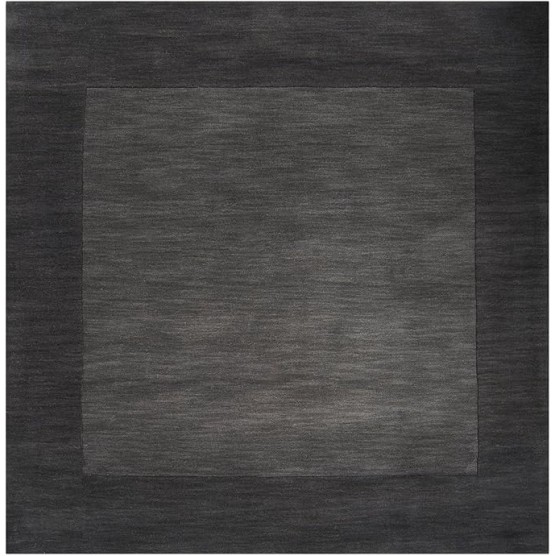 Mark&Day Wool Rugs, 6x6 Reims Modern Charcoal Square Area Rug, Grey Carpet for Living Room, Bedroom or Kitchen (6' Square)