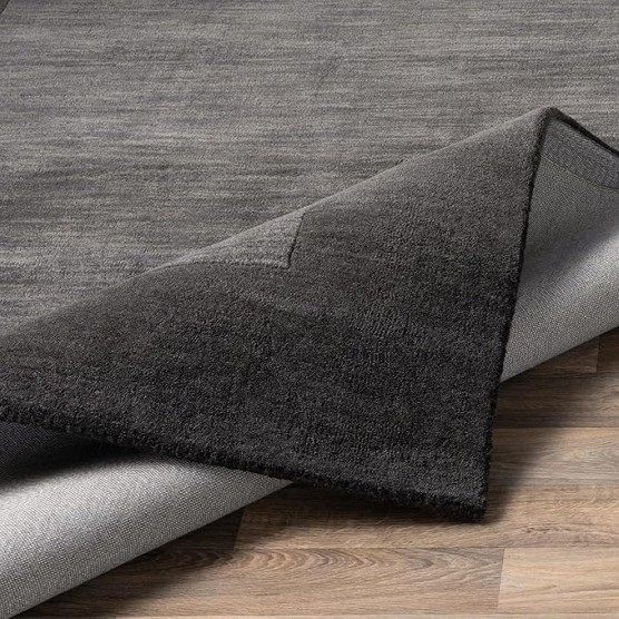 Mark&Day Wool Rugs, 6x6 Reims Modern Charcoal Square Area Rug, Grey Carpet for Living Room, Bedroom or Kitchen (6' Square)