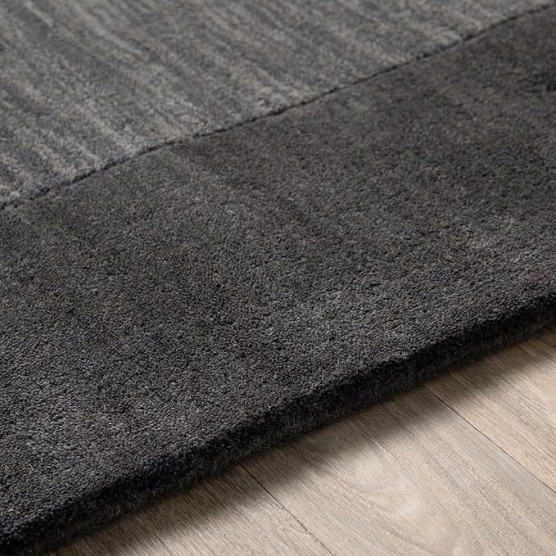 Mark&Day Wool Rugs, 6x6 Reims Modern Charcoal Square Area Rug, Grey Carpet for Living Room, Bedroom or Kitchen (6' Square)