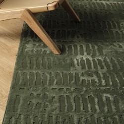 Shell 5'3"x7'10" Washable Area Rug for Living Room Bedroom - 100% Recycled Oeko-TEX Certified, Medium Pile, Green