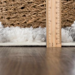 Lux Shag - Moroccan Farmhouse Living Room Shaggy Area Rug - Bohemian Shag Rug - Plush High Pile - Southwestern Boho Soft Carpet - Tribal Aztec - Grey, Off White, Beige - 5'3" x 7'3"