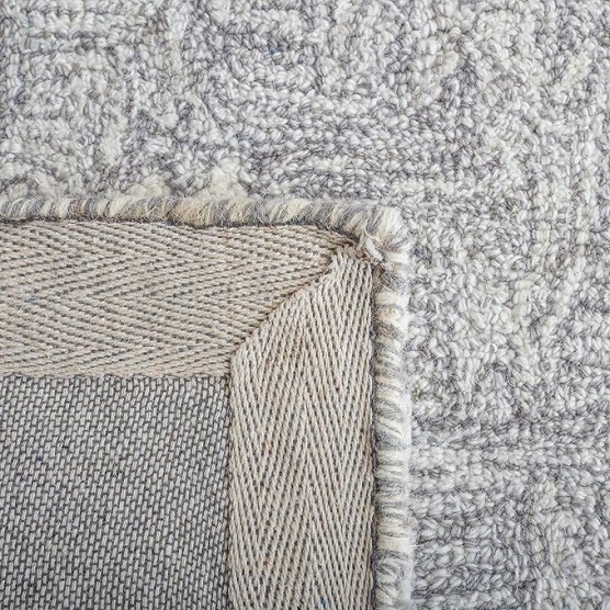 Area Rug 8x10 - Ikat Collection - Large - Grey & Ivory, Handmade Wool, Bohemian Style, Ideal for Living Room, Bedroom, Office, Dining Space (IKT652F)