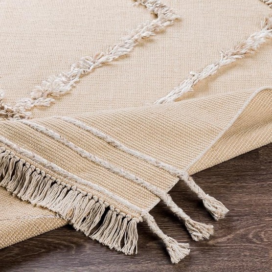 Mark&Day Area Rugs, 8x10 Overheek Global Yellow Area Rug, Beige White Brown Carpet for Living Room, Bedroom or Kitchen (8' x 10')
