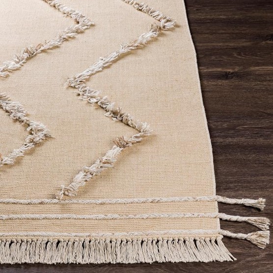 Mark&Day Area Rugs, 8x10 Overheek Global Yellow Area Rug, Beige White Brown Carpet for Living Room, Bedroom or Kitchen (8' x 10')