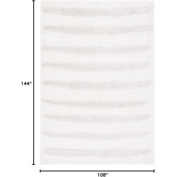 Hi-Lo Shag Collection Area Rug - 9' x 12', Beige, Modern Stripe Textured Design, Non-Shedding & Easy Care, 1.6-inch Thick Ideal for High Traffic Areas in Living Room, Bedroom (HLS202B)