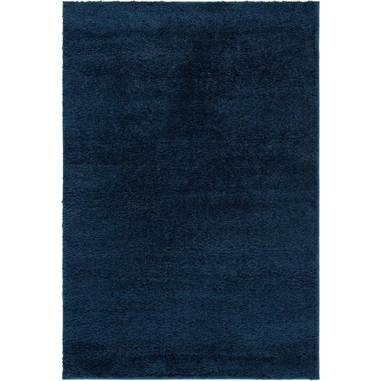 August Shag Collection Area Rug - 10' x 14', Navy, Solid Design, Non-Shedding & Easy Care, 1.25-inch Thick Ideal for High Traffic Areas in Living Room, Bedroom (AUG553M)