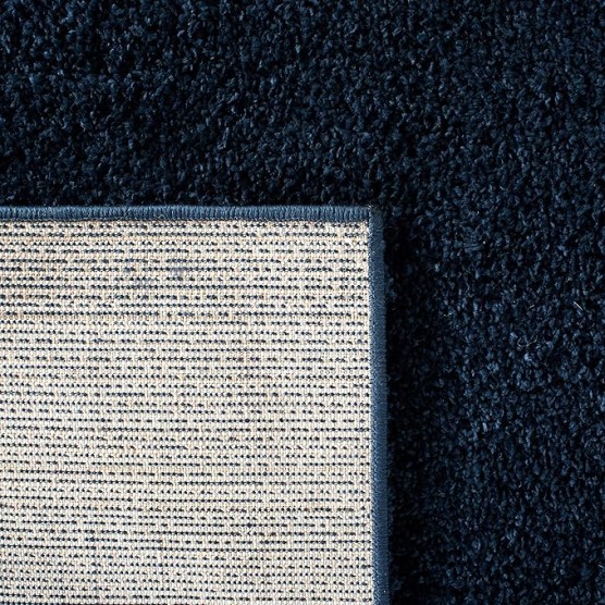 August Shag Collection Area Rug - 10' x 14', Navy, Solid Design, Non-Shedding & Easy Care, 1.25-inch Thick Ideal for High Traffic Areas in Living Room, Bedroom (AUG553M)