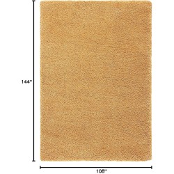 Hudson Shag Collection Area Rug - 9' x 12', Gold, Modern Solid Design, Non-Shedding & Easy Care, 2-inch Thick Ideal for High Traffic Areas in Living Room, Bedroom (SGH220D)