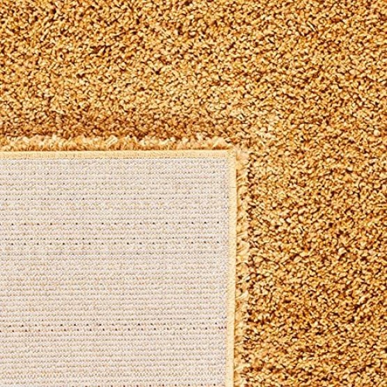 Hudson Shag Collection Area Rug - 9' x 12', Gold, Modern Solid Design, Non-Shedding & Easy Care, 2-inch Thick Ideal for High Traffic Areas in Living Room, Bedroom (SGH220D)