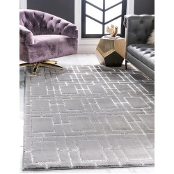 Marilyn Monroe™ Glam Trellis Collection Rug – 7' x 10' Gray Silver Medium Rug Perfect for Bedrooms, Dining Rooms, Living Rooms