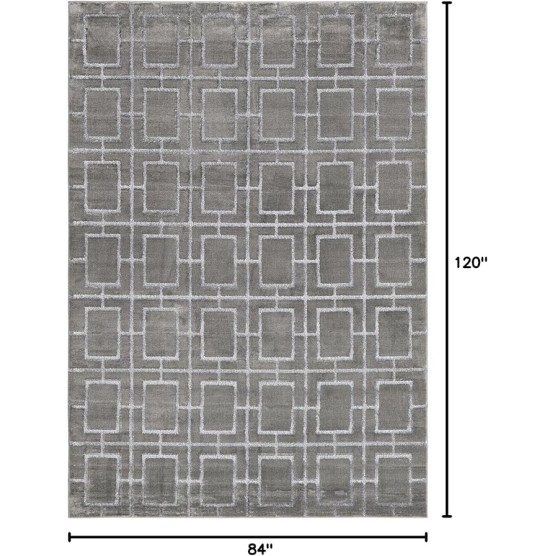 Marilyn Monroe™ Glam Trellis Collection Rug – 7' x 10' Gray Silver Medium Rug Perfect for Bedrooms, Dining Rooms, Living Rooms