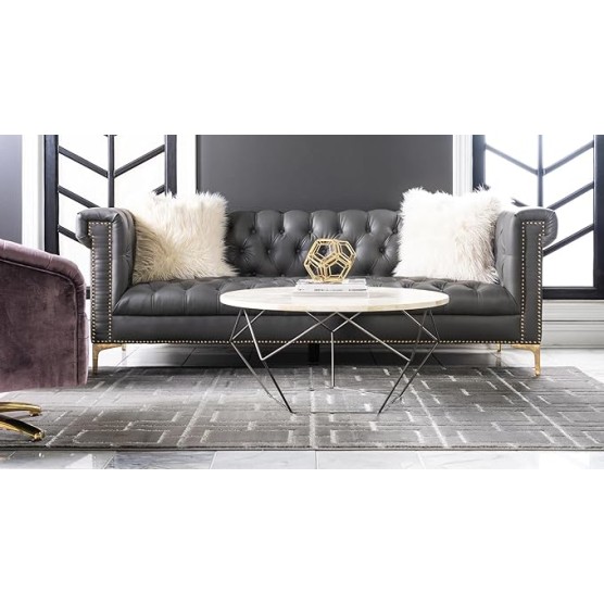 Marilyn Monroe™ Glam Trellis Collection Rug – 7' x 10' Gray Silver Medium Rug Perfect for Bedrooms, Dining Rooms, Living Rooms