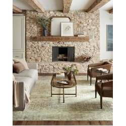 Magnolia Home by Joanna Gaines Banks Collection BAN-06 Natural/Granite 8'-6" x 11'-6", .13" Pile Height, Machine Washable, Area Rug