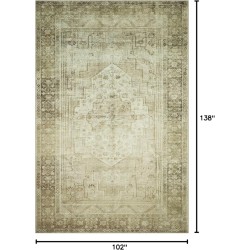 Magnolia Home by Joanna Gaines Banks Collection BAN-06 Natural/Granite 8'-6" x 11'-6", .13" Pile Height, Machine Washable, Area Rug