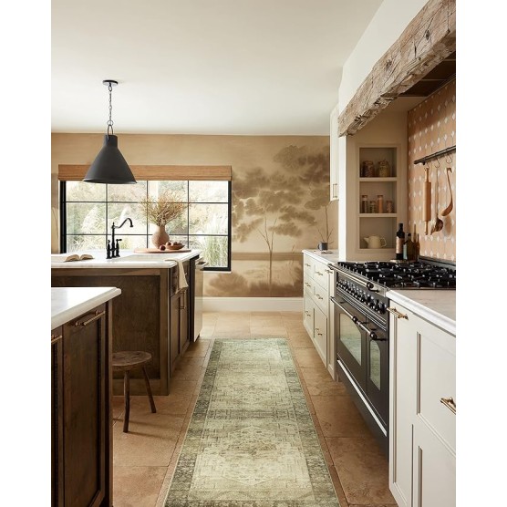 Magnolia Home by Joanna Gaines Banks Collection BAN-06 Natural/Granite 8'-6" x 11'-6", .13" Pile Height, Machine Washable, Area Rug