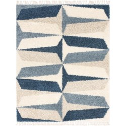 Athena Shag Collection Rug – 8' x 10' Blue Shag Rug Perfect for Living Rooms, Large Dining Rooms, Open Floorplans