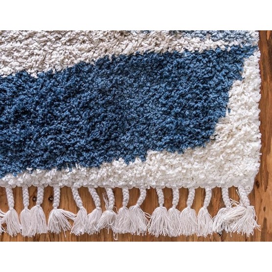 Athena Shag Collection Rug – 8' x 10' Blue Shag Rug Perfect for Living Rooms, Large Dining Rooms, Open Floorplans