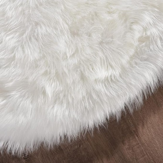 10x12 Area Rugs for Living Room White Faux Fur Rug Sheepskin Rug Large Rug Fuzzy Rug Shag Rug Fluffy Rug for Bedroom Sofa Office Rectangle Rug