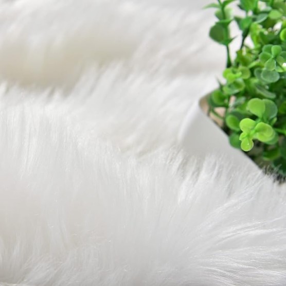 10x12 Area Rugs for Living Room White Faux Fur Rug Sheepskin Rug Large Rug Fuzzy Rug Shag Rug Fluffy Rug for Bedroom Sofa Office Rectangle Rug