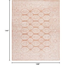 Metro Collection Area Rug - 9' x 12', Natural & Rust, Handmade Wool, Ideal for High Traffic Areas in Living Room, Bedroom (MET803P)