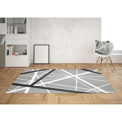 Gray Black & White Abstract Rug Lines Rug Grey Floor Rug 3'x5' 4'x6' 9'x12' Large Rugs Zig zag Rug (8' x 10')