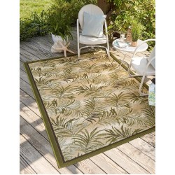 Outdoor Botanical Collection Area Rug - Keukenhof (10' x 12' Rectangle, Green/ Beige)