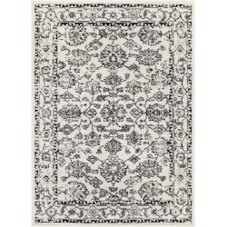 Palace Oriental Ivory Grey Black 5'3" x 7' Area Rug