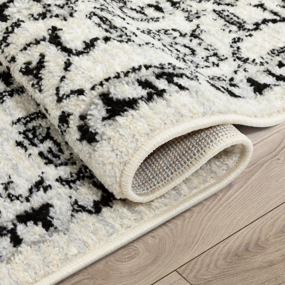 Palace Oriental Ivory Grey Black 5'3" x 7' Area Rug