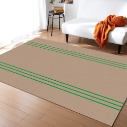 Large Rectangle Area Rug Retro Brown Beckground Green Stripes Soft Shag Rugs Non-Slip Entryway Hallway Carpet Non-Shedding Playing Mat for Kids Nursery Room Washable Oblong Rug 5'x8' for Living Room